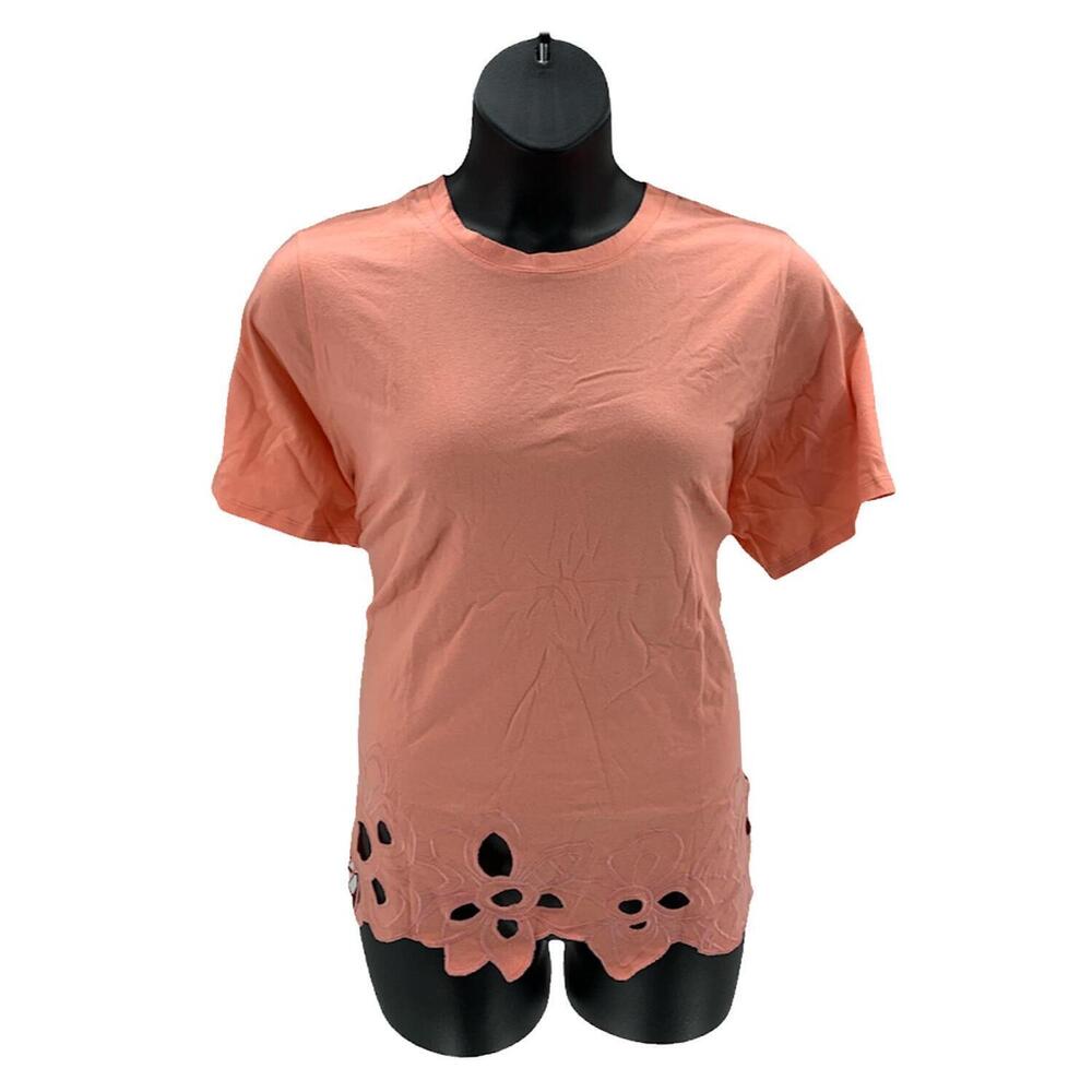 Laurie Felt Short-Sleeve Scallop Tee Shirt Peach - Regular